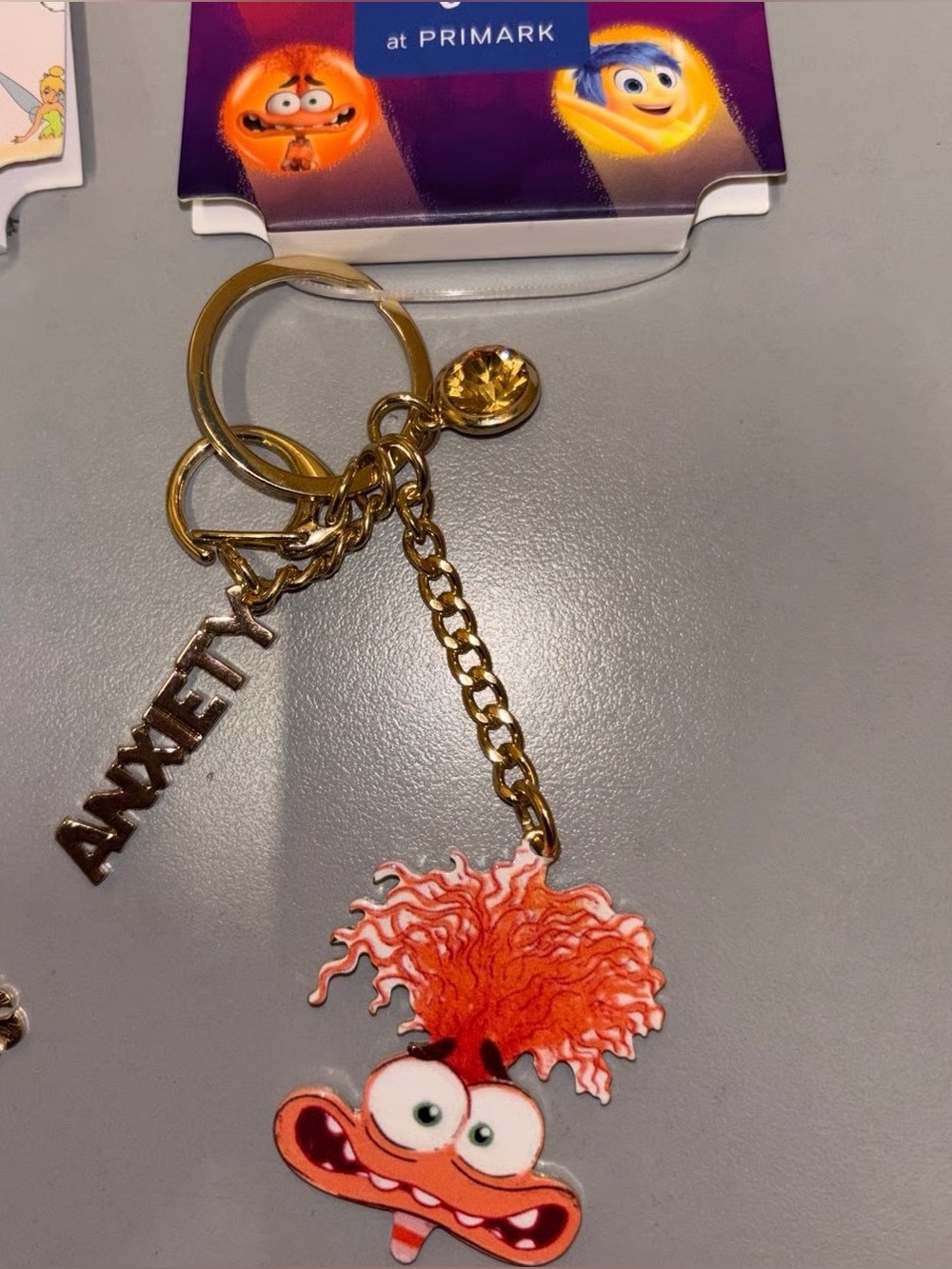 Primark Anxiety Inside Out 2 Keyring with Character Charm